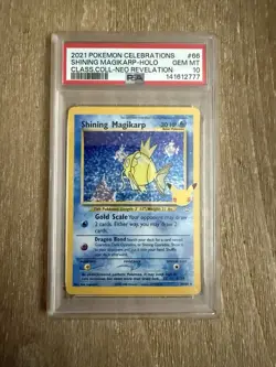Pokemon 2021 Shining Magikarp 66/64 Celebrations Classic Collection Holo PSA 10 - Image 1