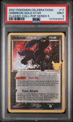 Pokemon Celebrations Umbreon-Gold Star #17 PSA Grade 9 - Image 1