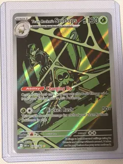 Pokemon TCG Team Rockets Spidops Card 187/182 Destined Rivals Illustration Rare - Image 1