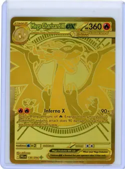Pokemon Mega Charizard X EX Full Art Foil Card 130/094 Stage 2 Fire Type - Image 1