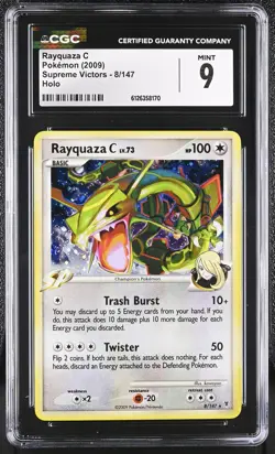 CGC 9 MINT Rayquaza C 2009 Supreme Victors 8/147 Holo Pokemon Card - Image 1