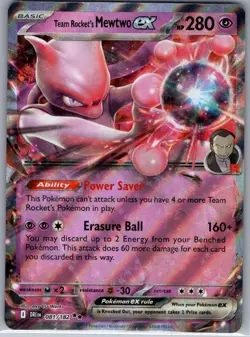 Team Rocket's Mewtwo ex 081/182 SV10: Destined Rivals - Pokemon Card - NM - Image 1