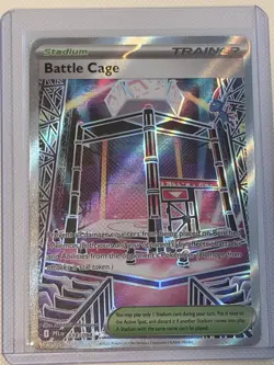 Battle Cage 116/094 NM – Full Art Holo – 2025 TCG Pokemon Phantasmal Flames - Image 1