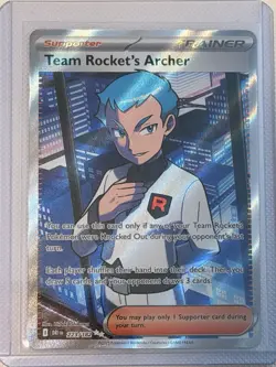 Pokemon Team Rockets Archer 223/182 Full Art Ultra Rare Destined Rivals NM-LP - Image 1