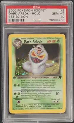2000 POKEMON ROCKET 1ST EDITION #2 DARK ARBOK-HOLO PSA 10 - Image 1