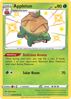 APPLETUN SV014/SV122 RARE SHINY SHINING FATES SHINY VAULT POKEMON HOLO LP - Image 1