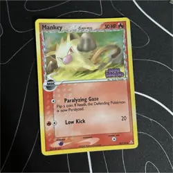 Pokemon Mankey 70/110 EX Holon Phantoms Reverse Holo Common Basic 50 HP - Image 1