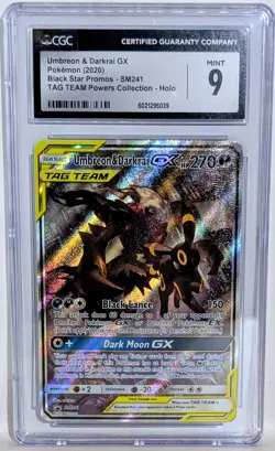 Pokemon Black Star UMBREON & DARKRAI GX Tag Team Promo SM241 CGC 9 🌿 MINT - Image 1