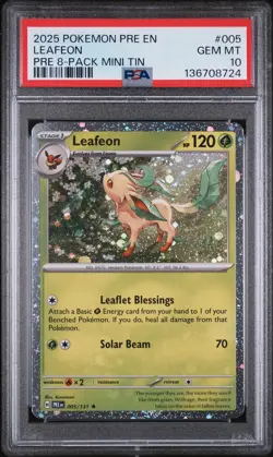 2025 POKEMON PRE EN-PRISMATIC EVOLUTIONS #005 LEAFEON PSA 10 - Image 1