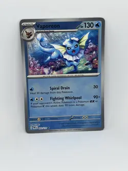 Pokemon Vaporeon #022/131 (Sv: Prismatic Evolutions) Rare Holo Master Ball - Image 2