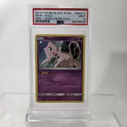 PSA 9 POKEMON SUN & MOON 2019 HIDDEN FATES MEW HOLO BLACK STAR PROMO #SM215 - Image 1