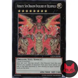 Yugioh Hieratic Sun Dragon Overlord of Heliopolis GAOV-EN048 Secret Rare LP - Image 1