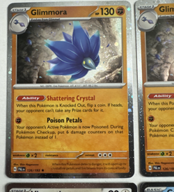 Cosmos Holo Pokemon Lot 4 Cards - 2x Glimmora #126, Carvanha #93, Vigoroth #161 - Image 4