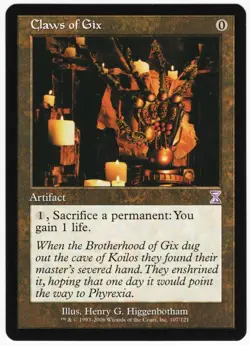 Claws of Gix 2006 Time Spiral Colorless Special Artifact MTG NM AZ2 - Image 1