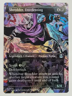 Magic: The Gathering TMT UF 0210 Shredder, Unrelenting (Borderless) Foil TMNT - Image 1