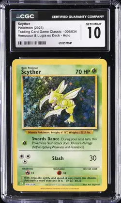 2023 POKEMON TRADING CARD GAME CLASSIC #6 SCYTHER CGC 10 GEM MINT - Image 1
