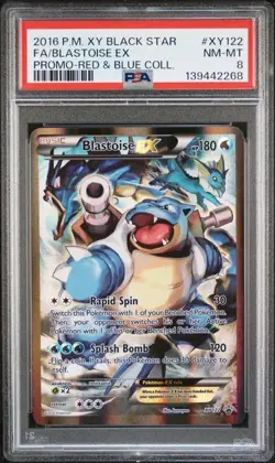 Pokemon Blastoise EX Promo Black Star XY122 PSA 8 Red & Blue Collection - Image 1