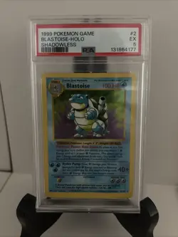 1999 POKEMON BASE SET SHADOWLESS #2 BLASTOISE-HOLO PSA 5 - Image 2