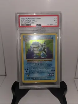 1999 POKEMON BASE SET SHADOWLESS #2 BLASTOISE-HOLO PSA 5 - Image 3