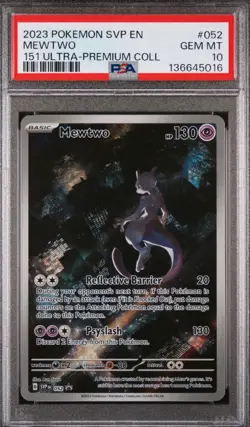 Mewtwo #052 PSA 10 Svp En Black Star Promo 151 Ultra Premium Collection Pokemon - Image 1