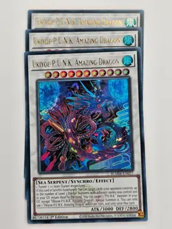 Yu Gi Oh - 3x BLMM-EN077 Ukiyoe-P.U.N.K. Amazing Dragon - Ultra Rare - Image 1