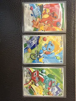 Pokemon First Partner Illustration Collection Promo Cards Kanto Starters - Image 1