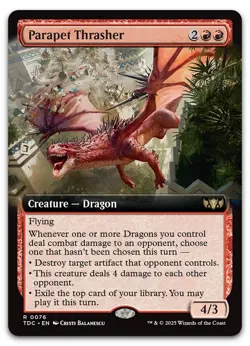 Parapet Thrasher (Extended Art) #76 (NM) Tarkir Dragonstorm TDC Magic MTG - Image 1
