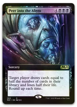 Peer Into the Abyss (Extended Art) #360 (Foil) (NM) Core Set 2021 M21 Magic MTG - Image 1