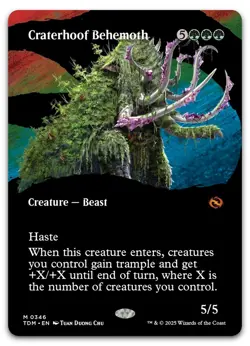 Craterhoof Behemoth (Borderless) #346 (NM) Tarkir Dragonstorm TDM Magic MTG - Image 1