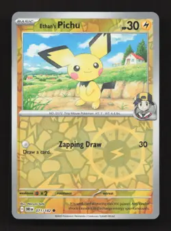 Ethan's Pichu 071/182 Common Destined Rivals Pokemon Reverse Holo Near Mint - Image 1