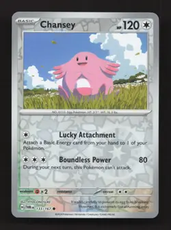 Chansey 133/167 Common Twilight Masquerade Pokemon Reverse Holo Near Mint - Image 1