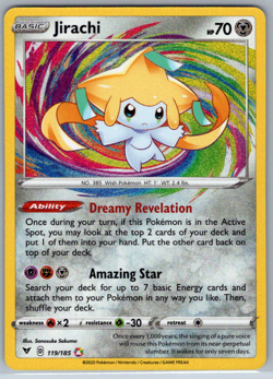 Pokemon Jirachi Amazing Rare SWSH Vivid Voltage 119/185 NM - Image 1