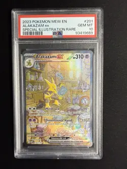 2023 POKEMON MEW EN-151 SPECIAL ILLUSTRATION RARE #201 ALAKAZAM EX PSA 10 - Image 1