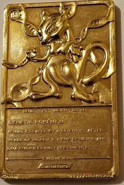 1999 Burger King Limited Edition Pokemon Trading Card 23K Gold Plated Mewtwo - Image 2
