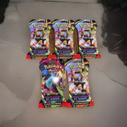 Pokemon TCG Mega Evolution Phantasmal Flames Booster Pack Lot - 5 Sealed Packs - Image 1