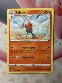 Raboot (032) Uncommon SWSH01: Sword & Shield Base Set 032/202 NM English Pokemon - Image 1