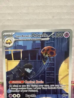 Team Rocket’s Orbeetle 198/182 Illustration Rare SV10 Destined Rivals NM Pokemon - Image 2