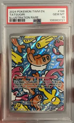 2024 Pokemon Twilight Masquerade Tatsugiri 186/167 Illustration Rare PSA 10 - Image 1