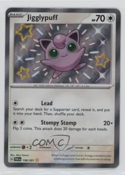 Shiny Rare - Jigglypuff Pokemon Scarlet & Violet Paldean Fates PAF #198 - Image 1