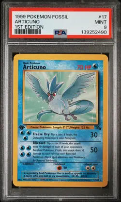 1999 POKEMON FOSSIL 1ST EDITION #17 ARTICUNO PSA 9 - Image 1