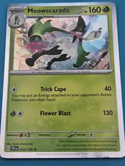 Meowscarada 015/198 Cosmos Holo Rare Pokemon 2023 Scarlet Violet LP - Image 1
