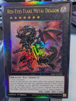 YuGiOh! Red-Eyes Flare Metal Dragon RA01-EN038 Ultimate Rare 1st Ed - Image 1