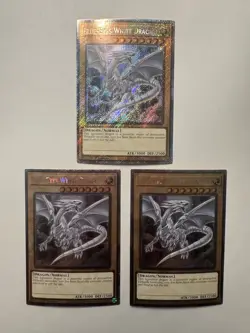 Blue Eyes White Dragon 8th Art Platinum Yugioh! Stampede RA04-EN108 NM! PLAYSET - Image 1