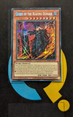 MP25-EN147 Queen of the Blazing Domain Prismatic Secret Rare 1st Edition YuGiOh - Image 1