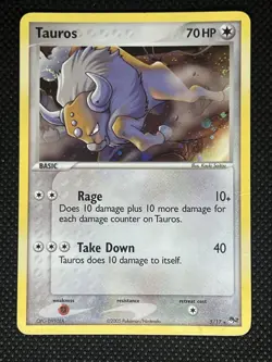 Pokemon Tauros Rare Holo 005/017 POP Series 2 Basic 70 HP English Card - Image 1