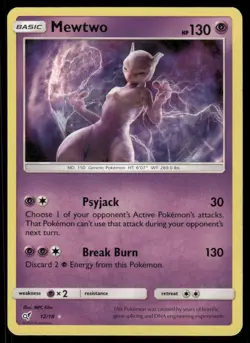 Pokemon Cards Mewtwo 12/18 Detective Pikachu Rare Ultra LP - Image 1