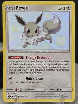 Pokemon Card TCG Eevee SV41/SV94 Hidden Fates 2019 Shiny Vault Holo Rare NM - Image 3
