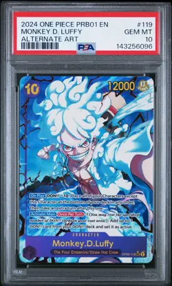 Monkey D. Luffy OP05-119 SEC Alt Art PRB01 2024 English One Piece Card PSA 10 - Image 1