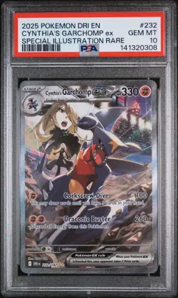 2025 POKEMON DRI EN-DESTINED RIVALS #232 CYNTHIA'S GARCHOMP EX PSA 10 - Image 1