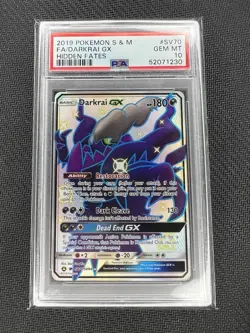 Pokemon 2019 SM Hidden Fates Darkrai GX Full Art #SV70/SV94 PSA 10 - Image 1